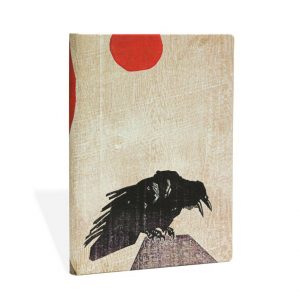 Libreta de Paperblanks Cuervo con sol rojo. Tamaño Midi.
