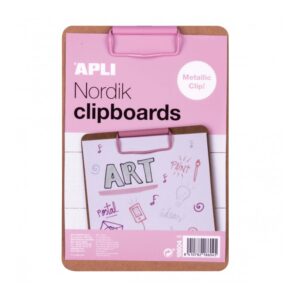 Portapapeles madera A5 clip rosa - Nordik Collection