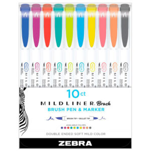 10 Zebra Mildliner Brush Double-Ended