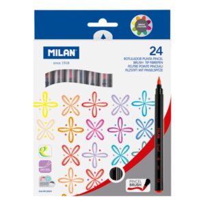 Rotuladores Milan Brush Pincel 24 colores