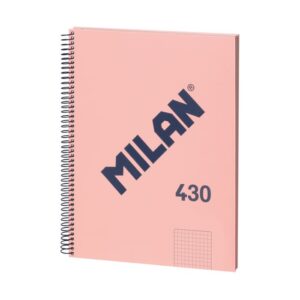 Cuaderno A4 milan espiral - rosa cuadros