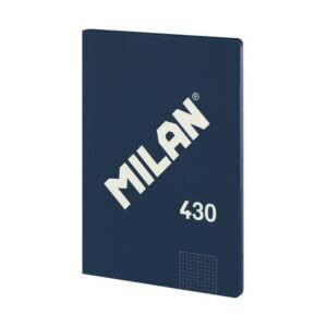 Cuaderno A4 milan encolado - azul cuadros
