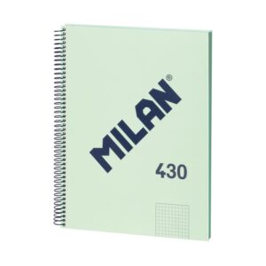 Cuaderno A4 milan espiral - verde cuadros