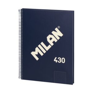 Cuaderno A4 milan espiral - azul cuadros