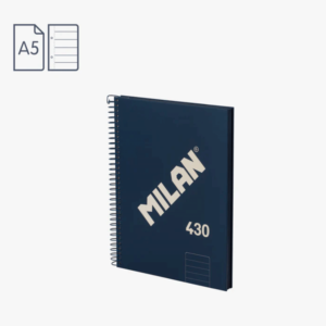 Cuaderno A5 MILAN espiral - azul líneas