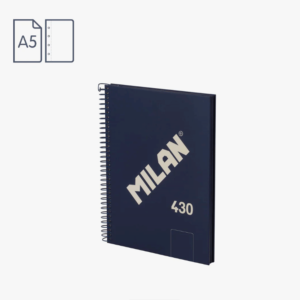 Cuaderno A5 MILAN espiral - azul liso