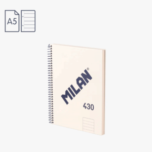 Cuaderno A5 MILAN espiral - beige líneas