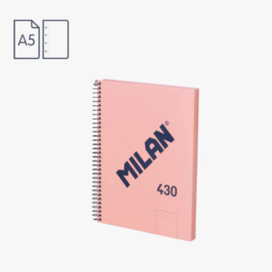 Cuaderno A5 MILAN espiral - rosa liso