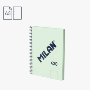 Cuaderno A5 MILAN espiral - verde liso