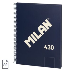 Cuaderno A4 milan espiral - azul liso