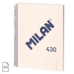 Cuaderno A4 milan espiral – beige liso (1)