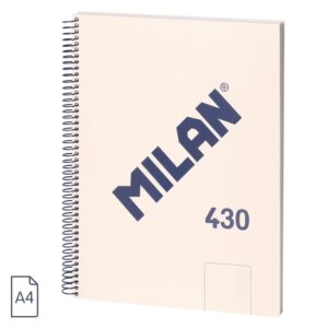 Cuaderno A4 milan espiral - beige liso