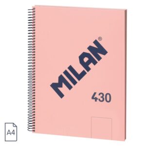 Cuaderno A4 milan espiral - rosa liso