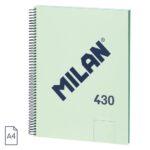 Cuaderno A4 milan espiral – verde liso (1)