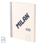 Cuaderno A5 MILAN espiral – blanco cuadriculado (1)