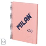 Cuaderno A5 MILAN espiral – rosa líneas (1)