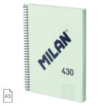 Cuaderno A5 MILAN espiral – verde cuadriculado (2)