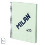 Cuaderno A5 MILAN espiral – verde líneas (2)