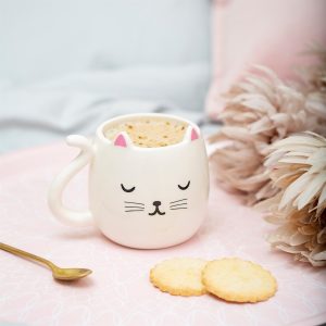 Taza Gato Sass Belle de Cerámica Pintada a Mano – 360ml
